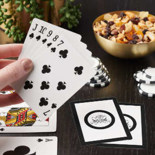 Calligraphy Black Rose Wedding Playing Cards