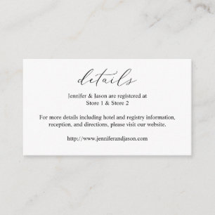 Calligraphy Black & White Details SM Enclosure Card