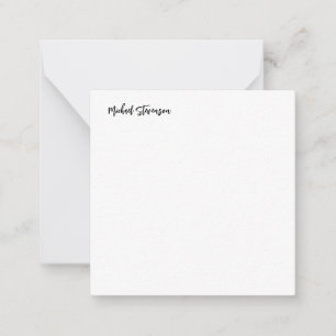 Calligraphy Black White Personalized Plain Modern Card