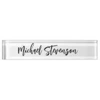 Calligraphy Black White Personalized Plain Modern