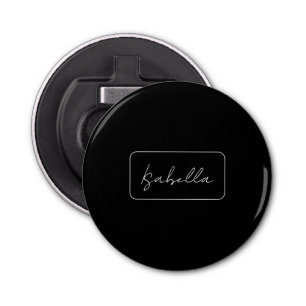 Calligraphy Black White Plain Creative Modern Name Bottle Opener