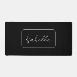 Calligraphy Black White Plain Creative Modern Name Desk Mat