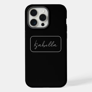 Calligraphy Black White Plain Creative Modern Name iPhone 15 Pro Max Case