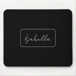 Calligraphy Black White Plain Creative Modern Name Mouse Pad