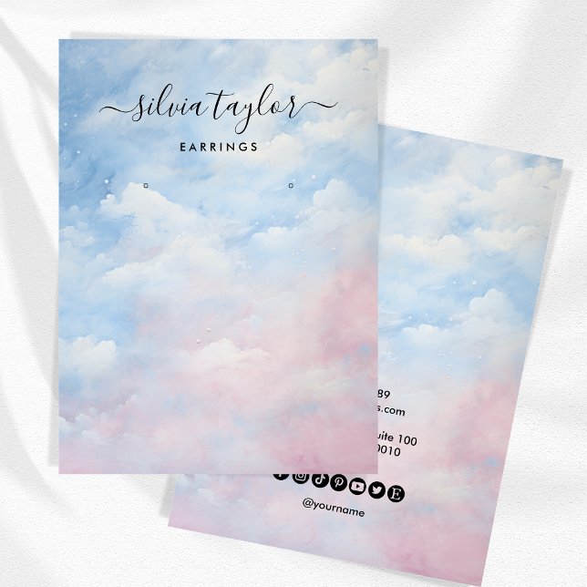 Calligraphy Blue Sky Clouds Earring Display Card (Creator Uploaded)
