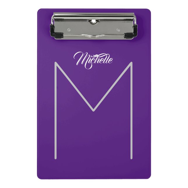 Calligraphy Bold Monogram Name Modern Minimalist Mini Clipboard (Front)