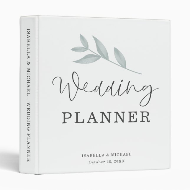 Calligraphy Botanical Wedding Planner Binder (Front/Spine)