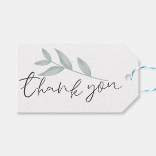 Calligraphy Botanical Wedding Thank you Gift Tags