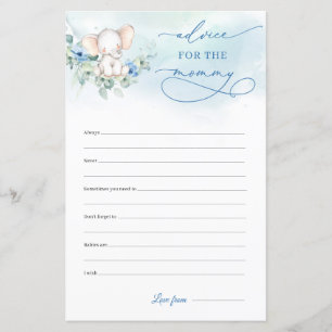 Calligraphy Boy Elephant Advice For The Mommy