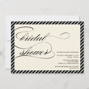 {calligraphy} bridal shower invitation