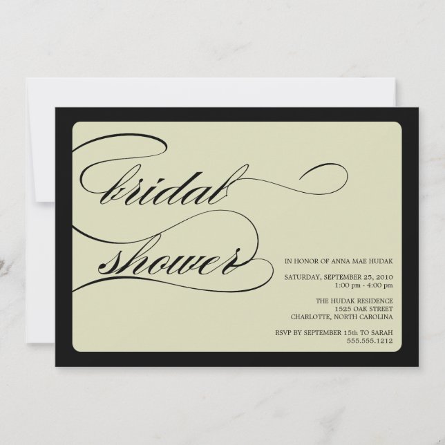 {calligraphy} bridal shower invitation (Front)