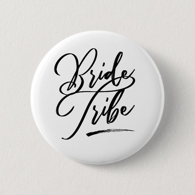 Calligraphy Brides tribe elegant 2 Inch Round Button (Front)