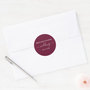 Calligraphy Burgundy Wedding Envelope Seals