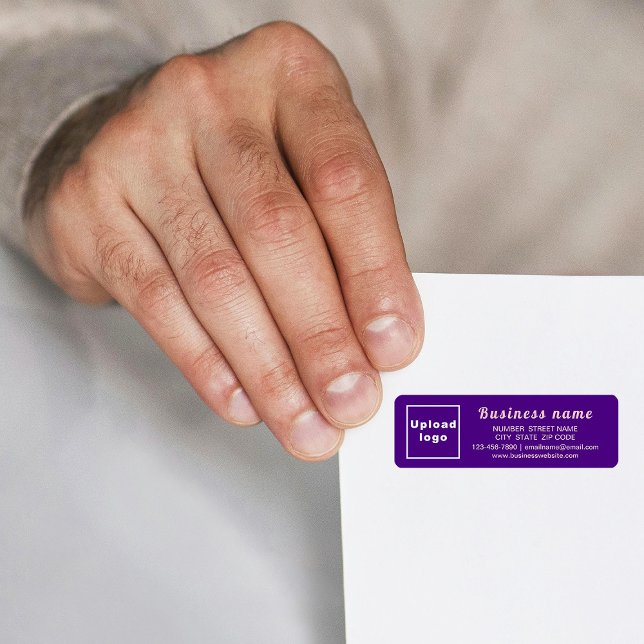 Calligraphy Business Name on Purple Return Address (Purple return address label with your business name in calligraphy font)