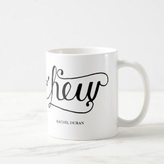 calligraphy chew coffee mug