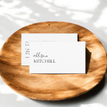 Calligraphy Chic Girly Minimalist White Business Card<br><div class="desc">In the landscape of professional networking, a business card is more than just a conduit for sharing contact information; it’s a tangible extension of your brand. Our dual-font minimalist business cards epitomize this blend of identity and elegance, tailored to resonate with small business owners, hair stylists, makeup artists, consultants, and...</div>