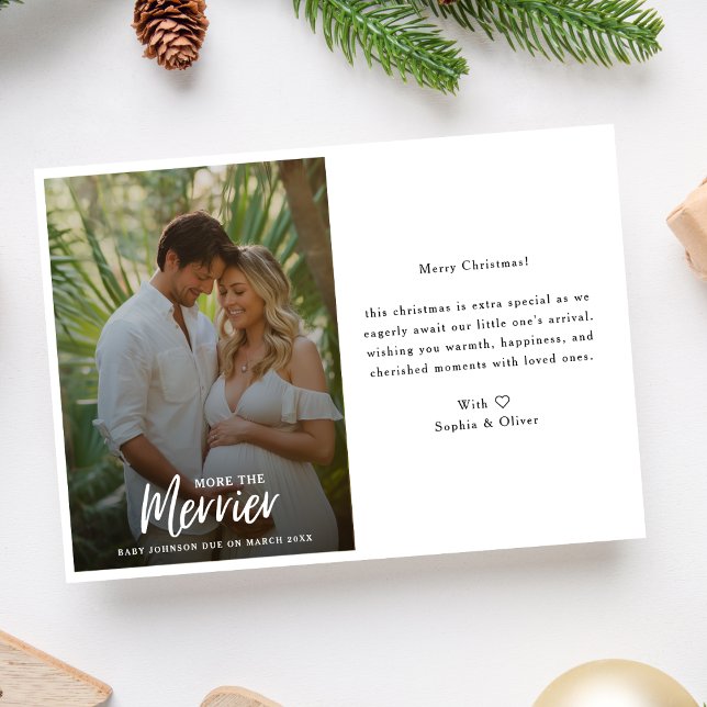 Calligraphy Christmas Photo Pregnancy Announcement (Creator Uploaded)