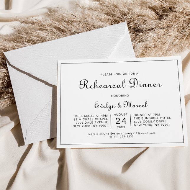 Calligraphy Classic Minimalist Rehearsal Dinner  I Invitation (Creator Uploaded)