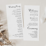 Calligraphy Classic Minimalist Timeline Wedding  Program<br><div class="desc">This calligraphy classic minimalist timeline wedding program is perfect for a rustic wedding. The design features an elegant calligraphy font to embellish your event.</div>