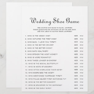Calligraphy Classic Minimalist Wedding Shoe Game