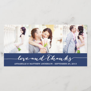 CALLIGRAPHY COLLAGE   WEDDING THANK YOU PHOTO CARD