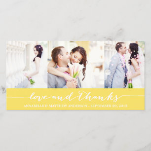 CALLIGRAPHY COLLAGE   WEDDING THANK YOU PHOTO CARD