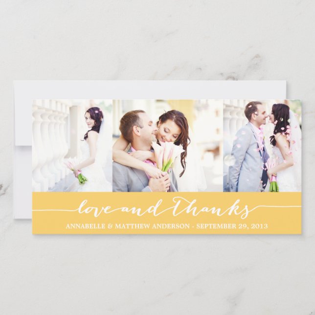 CALLIGRAPHY COLLAGE | WEDDING THANK YOU PHOTO CARD (Front)