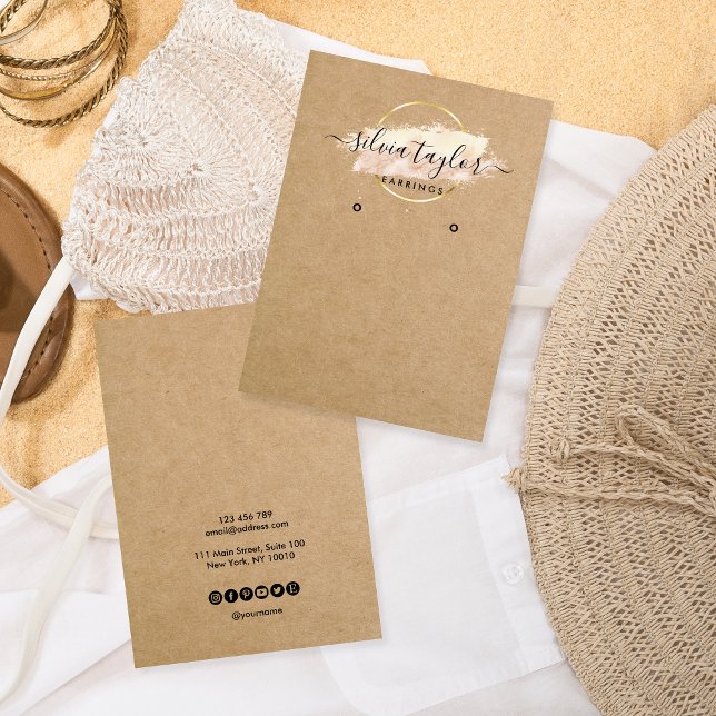 Calligraphy craft paper Earring display card (Creator Uploaded)