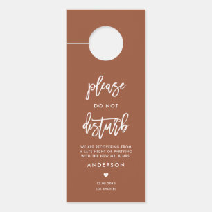 Calligraphy Do Not Disturb Terracotta Wedding Door Hanger
