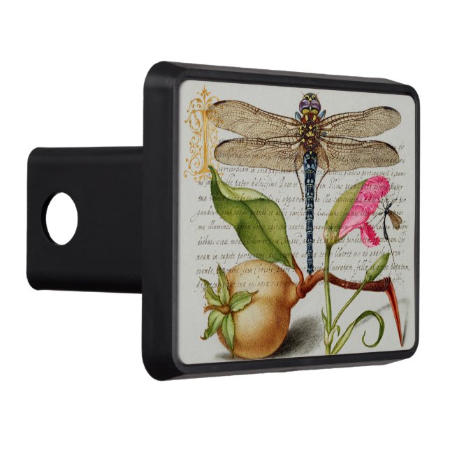 Calligraphy (Dragonfly, Carnation & Pear)  Trailer Hitch Cover (Right)