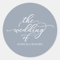 Calligraphy Dusty Blue Wedding Invitation Seal