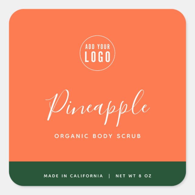 Calligraphy Editable Colours Contrast Product Labe Square Sticker (Front)