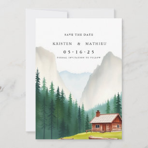 Calligraphy Editable Mountain Save The Date