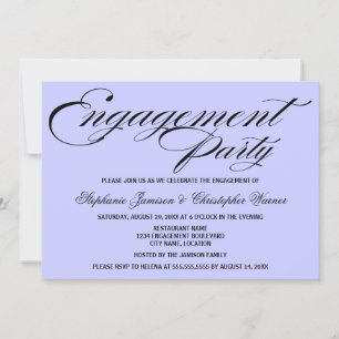 Calligraphy Elegance Lilac Engagement Party Invitation