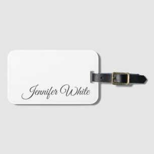 Calligraphy Elegant Black & White Bold Retro Luggage Tag