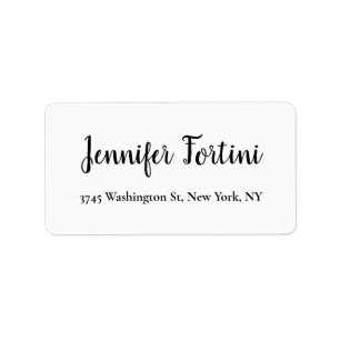Calligraphy Elegant Black & White Plain Simple Label