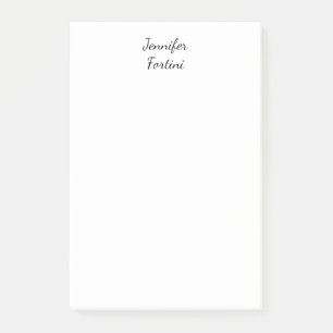 Calligraphy Elegant Black & White Plain Simple Post-it Notes