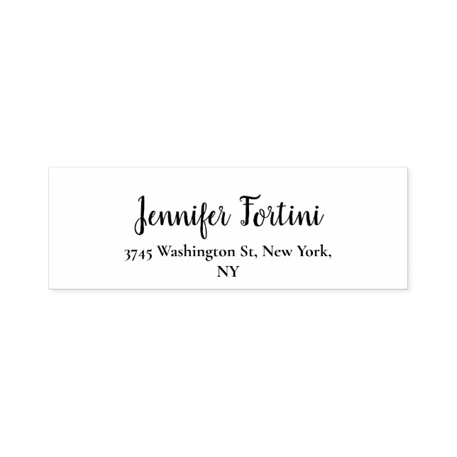 Calligraphy Elegant Black & White Plain Simple Self-inking Stamp (Design)