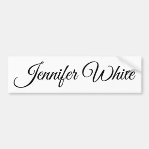Calligraphy Elegant Black & White Retro Bumper Sticker