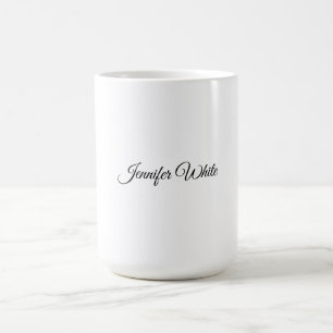 Calligraphy Elegant Black & White Retro Coffee Mug