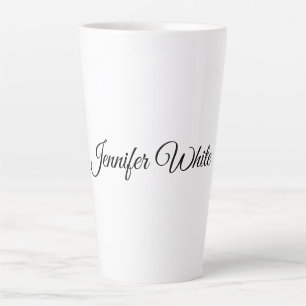 Calligraphy Elegant Black & White Retro Latte Mug