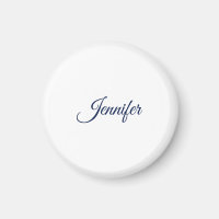 Calligraphy Elegant Blue White Plain Simple Name