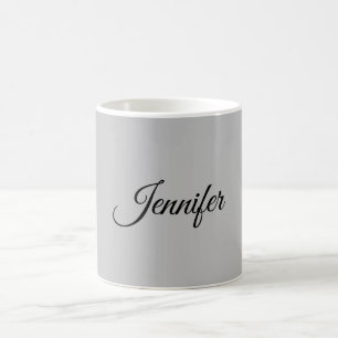 Calligraphy Elegant Bold Retro Grey Coffee Mug