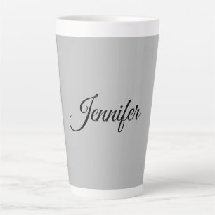 Calligraphy Elegant Bold Retro Grey Latte Mug