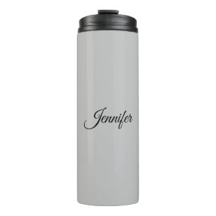 Calligraphy Elegant Bold Retro Grey Thermal Tumbler