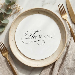 Calligraphy Elegant Circle Wedding Menu