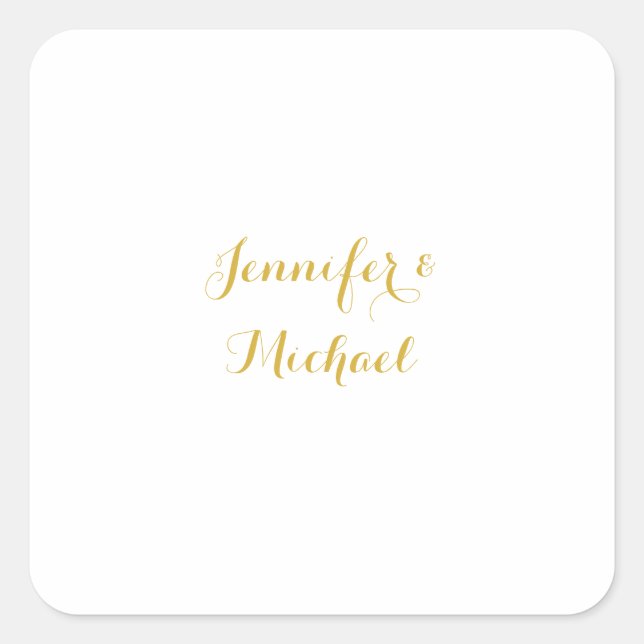 Calligraphy Elegant Custom Editable Name Square Sticker (Front)