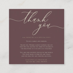 Calligraphy Elegant Custom Photo Thank You Enclosure Card
