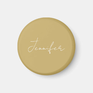 Calligraphy Elegant Gold Colour Plain Simple Name Magnet