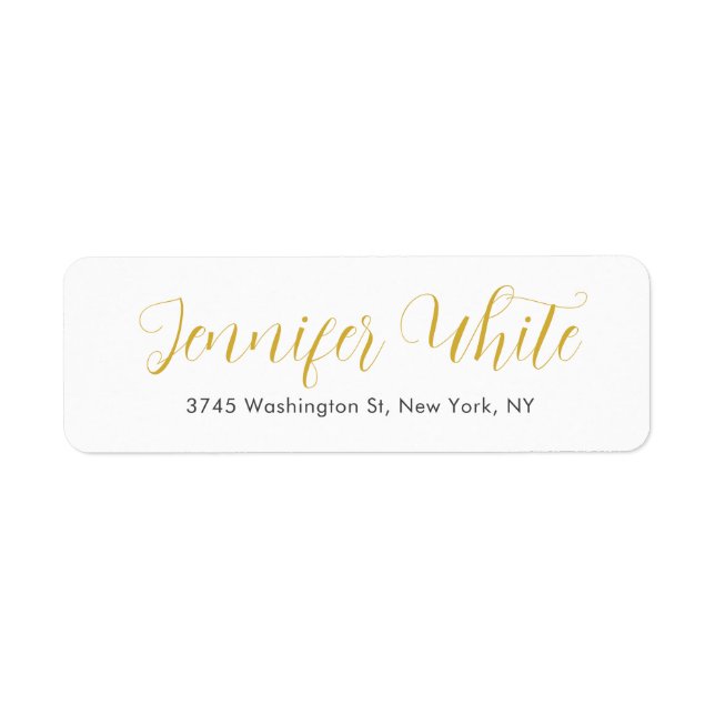 Calligraphy Elegant Gold & White Bold Retro Name (Front)